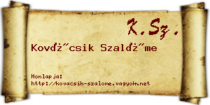 Kovácsik Szalóme névjegykártya